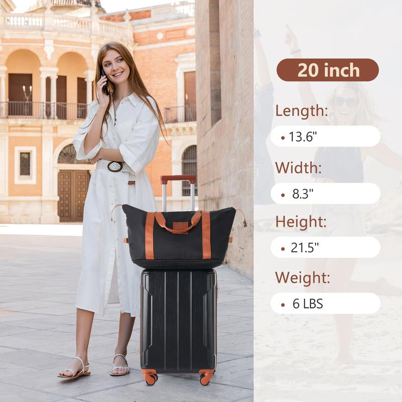 (20 Inch) Hard Shell Luggage Set 3-Piece Set with Wheels, TSA Lock for Men and Women, Smooth Push, No Lag, Durable, No Hassle